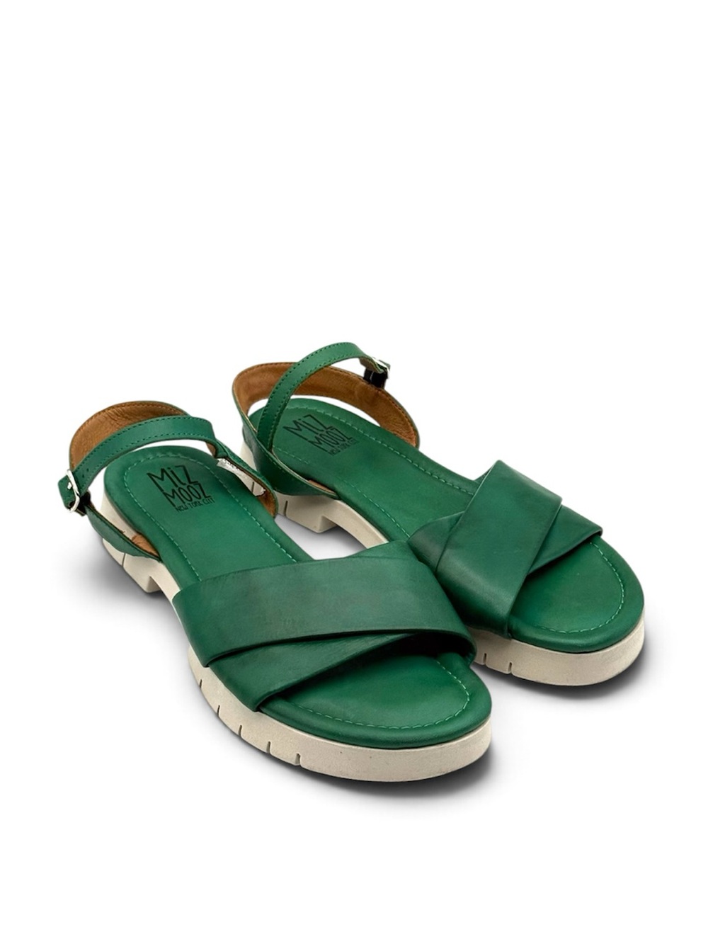 Miz Mooz Caylee Sandal Green Leather EU 38 US 7.5-8
